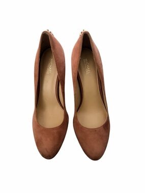 MICHAEL Michael Kors Rust Brown Suede Round-Toe Pumps